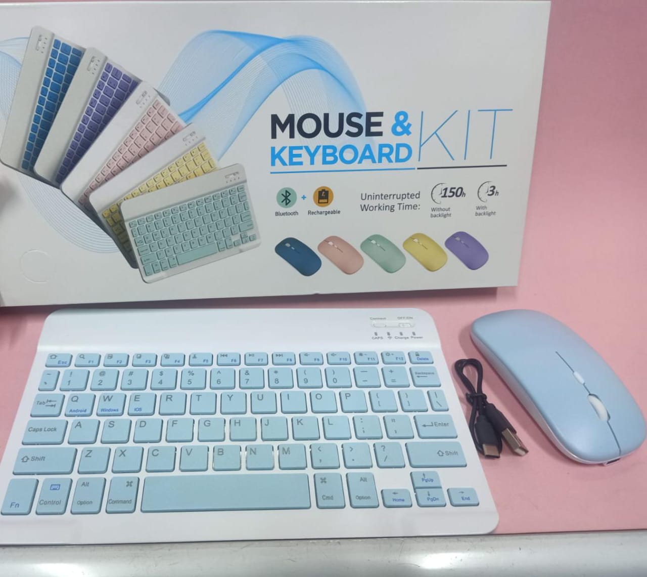 Bluetooth Wireless Keyboard And Mouse Combo, - Image 2